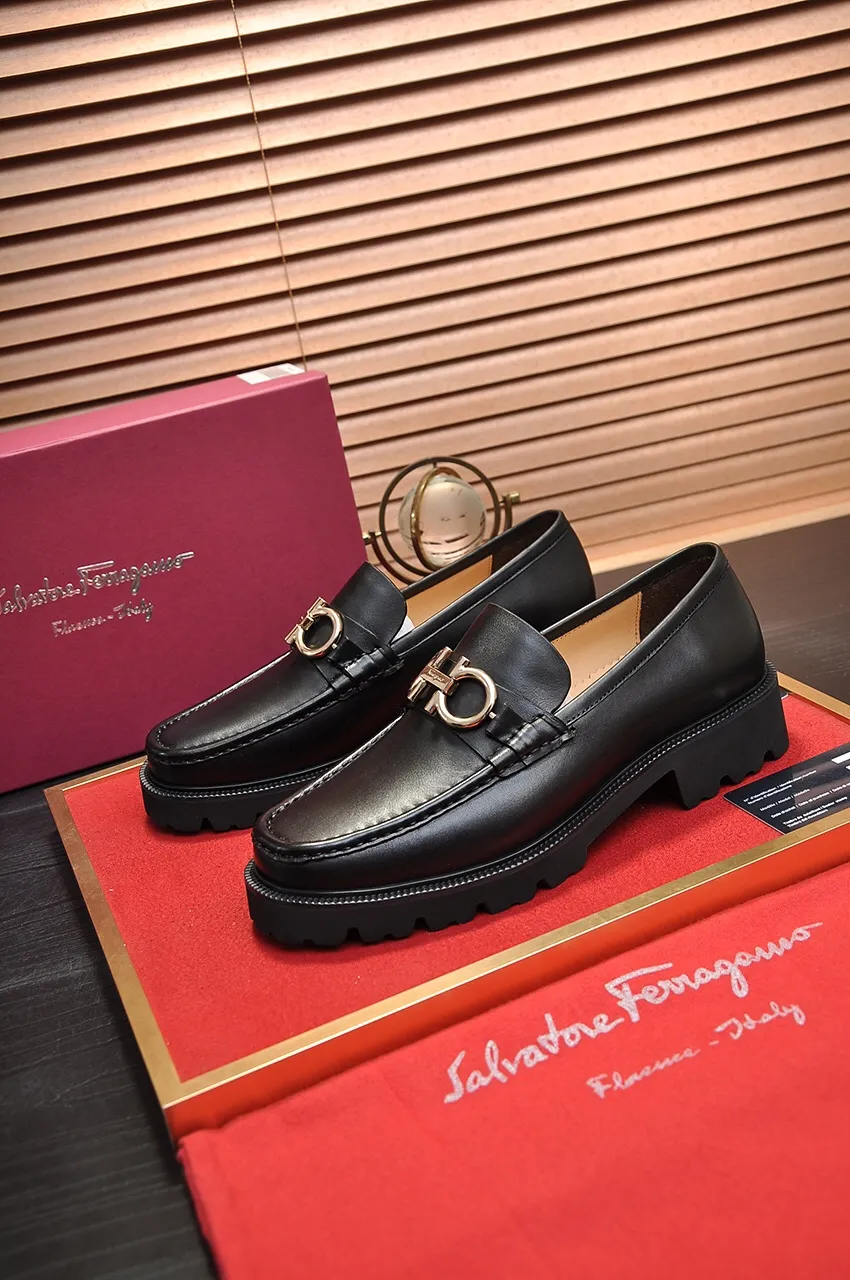 Men's men's shoes 💰540💶[Ferragamo/Ferragamo] (high-end Niuli) New 🍀 Ferragamo* - top version Ferragamo's classic formal leather shoes! Made of imported original cowhide, the inner top layer is comfortable cowhide lining! Original wear-resistant rubber outsole! High quality products! Code number 38-45 (45 customized)